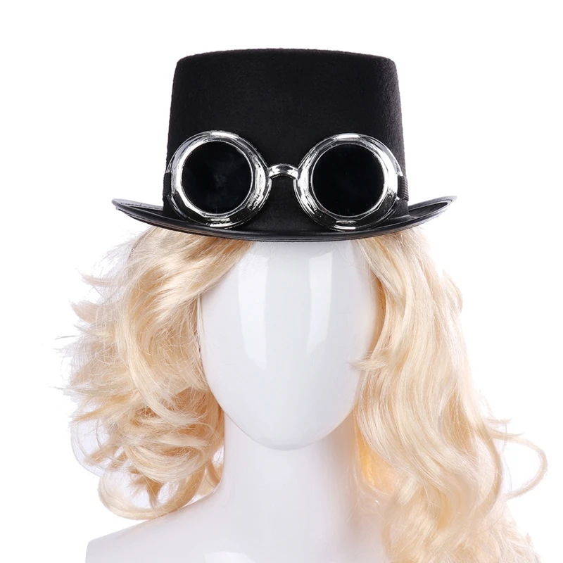 Vintage Steampunk Top Hat Gay Top Hat Black Halloween Top Hat Steampunk Men Hat