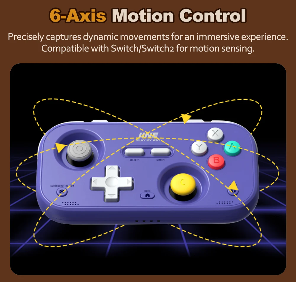 IINE Pocket Gamepad for Nintendo Switch 2/1 Steam Deck Phone Car Portable Retro Controller Hall Effect Joystick NS Version