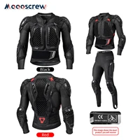 Traje de motocross todoterreno, conjunto de chaqueta y pantalones de armadura de motocicleta con protector de pecho y espalda, equipo de protección transpirable para montar en verano
