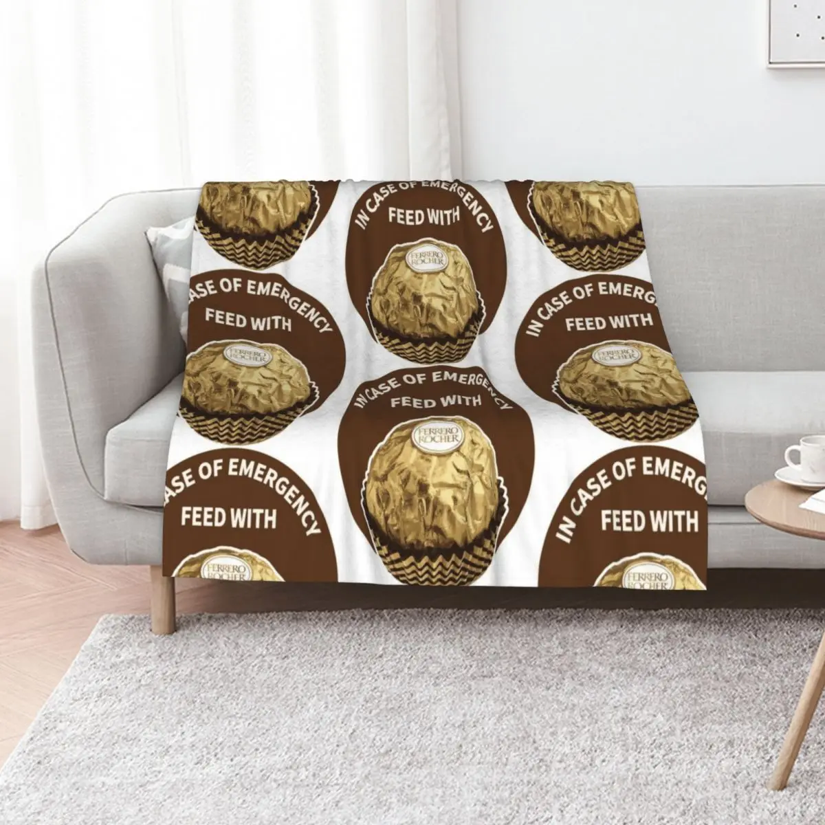 In Case Of Emergency Feed With Ferrero Rocher Throw Blanket bed plaid Bed Extra Large Throw Warm christmas decoration Blankets