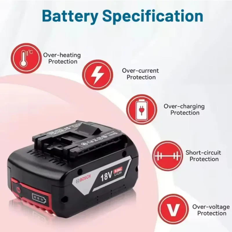 

Original BOSCH 18V 5.0AH 6.0AH battery, existing lithium battery BOSCH battery pack 6.0AH existing tool rechargeable battery
