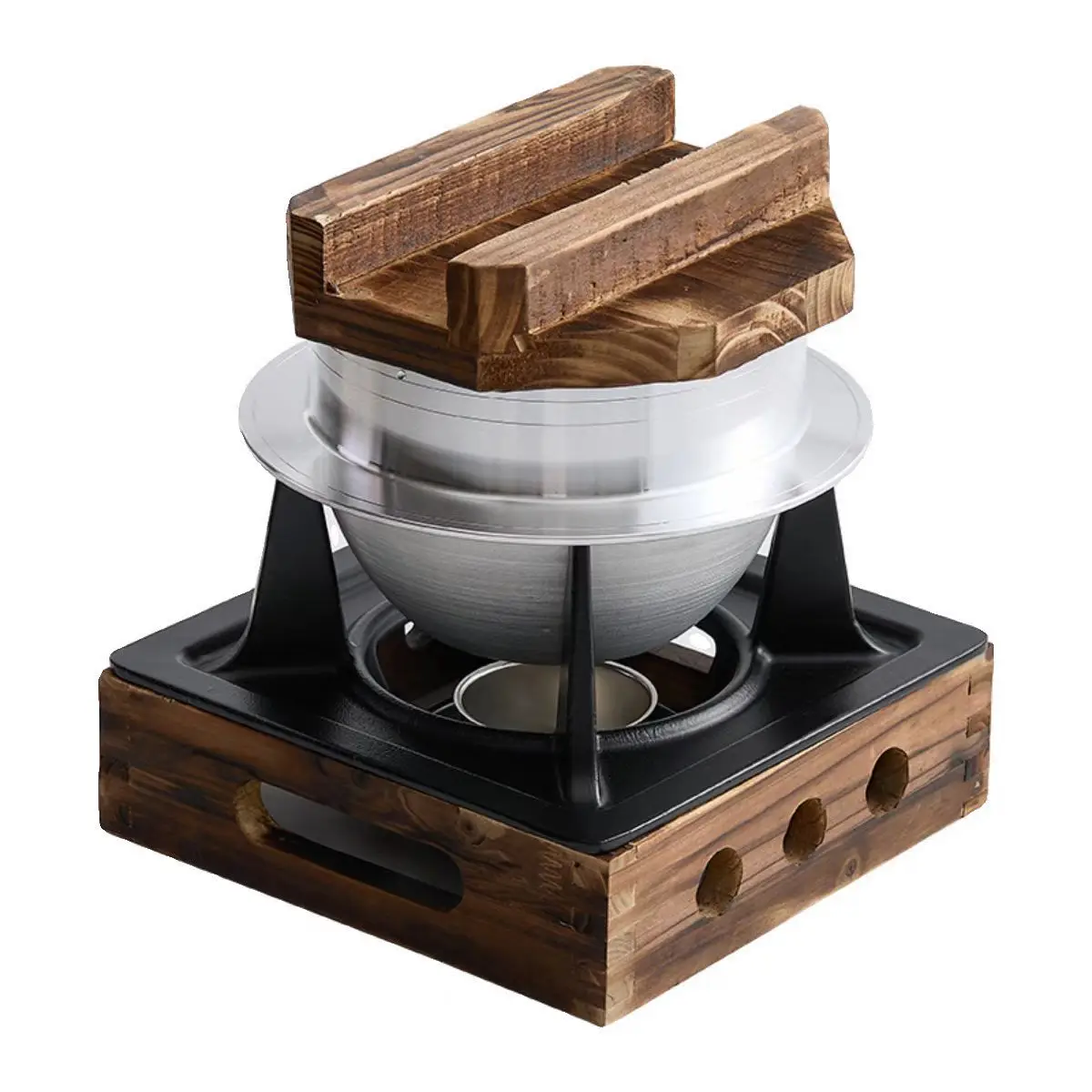 Japanese Style Oolong Pot Alcohol Stove Rice Cooking Pot Camping Outdoor Rice Cooking Artifact Portable Rice Steaming