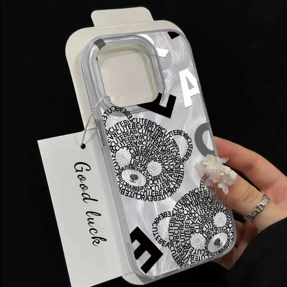 Etui do Itel R4S P55 4G 5G S23+ P40 P40Plus Luxury Cat Bear Glitter Laser Dreamy For Itel A04 A05S A70 A60 S Clear Bumper Cover