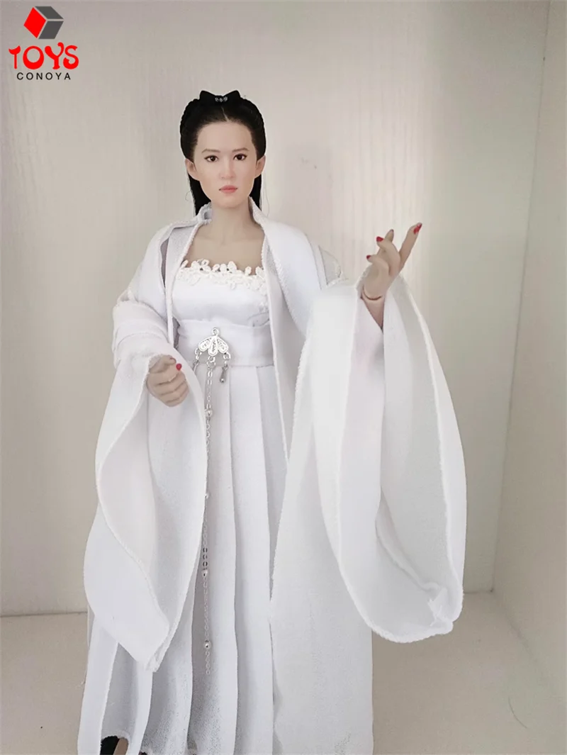 Model Pakaian Kuno Tiongkok Hanfu Dinasti Tang Skala 1/6 Cocok untuk Boneka Tubuh Figur Aksi Prajurit Wanita 12 Inci