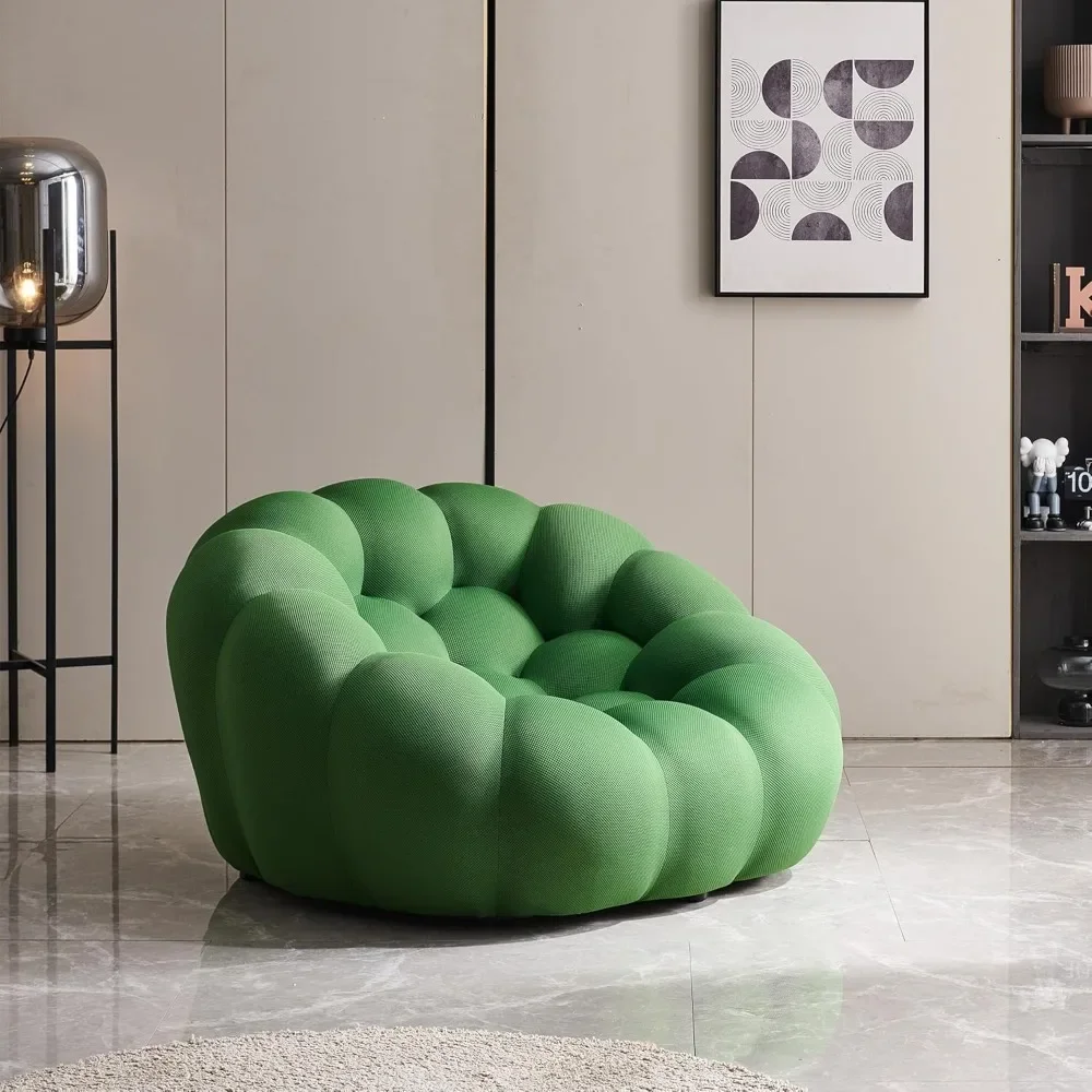 Modern Lazy Floor Sofa, Upholstered Comfy Singe Sofa Lounge Chair with 3D Textile Material, Elegance Leisure Chair