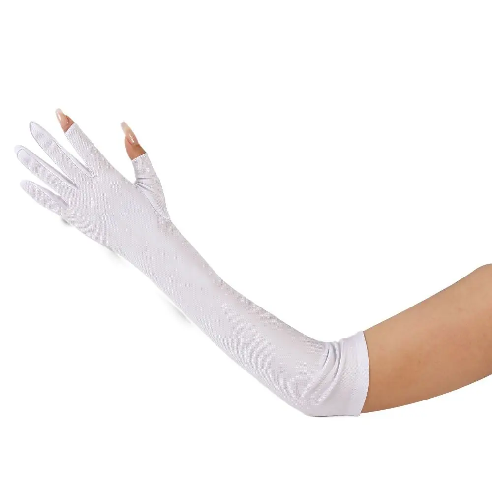 Anti-UV Ice Silk Sleeves Gloves UV Insulation Sun Protection Sunscreen Sleeve Long-sleeved Glove Arm Covers Cycling Gloves Women