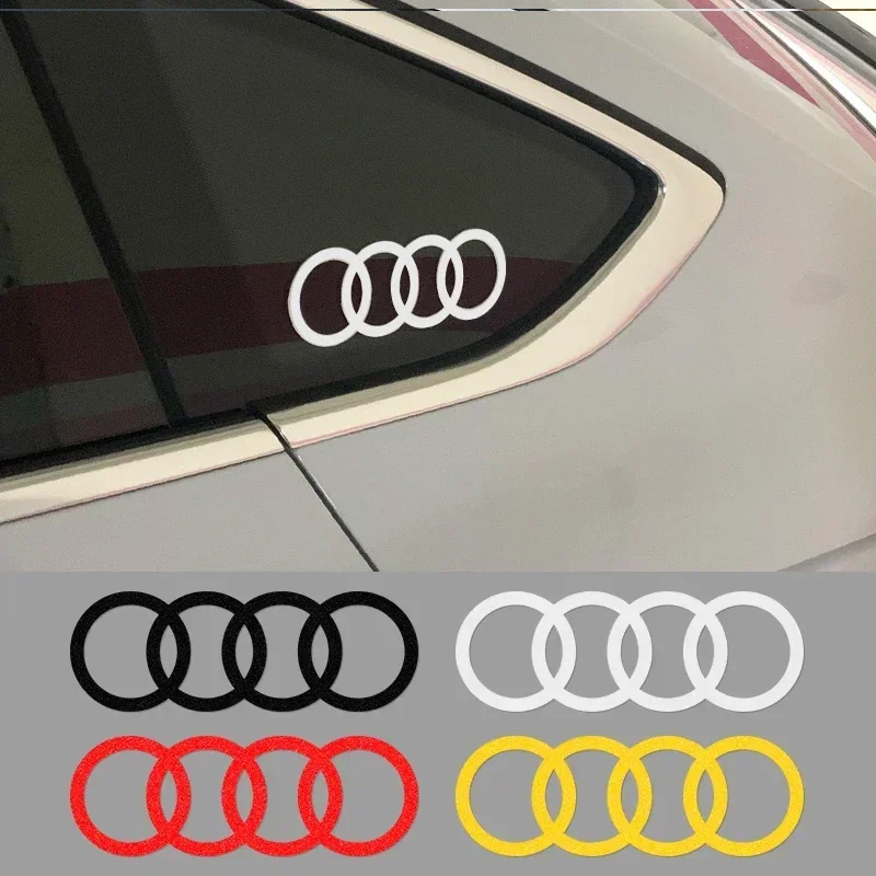 لأودي 4 خواتم 2 قطعة نافذة السيارة ملصق الجانب الجسم الشارات RS5 RS6 RS4 RS3 RS7 Sline A3 A4 A6 A5 A7 Q5 Q7 S3 S6 S2 S3 S5 S6 S8 S7