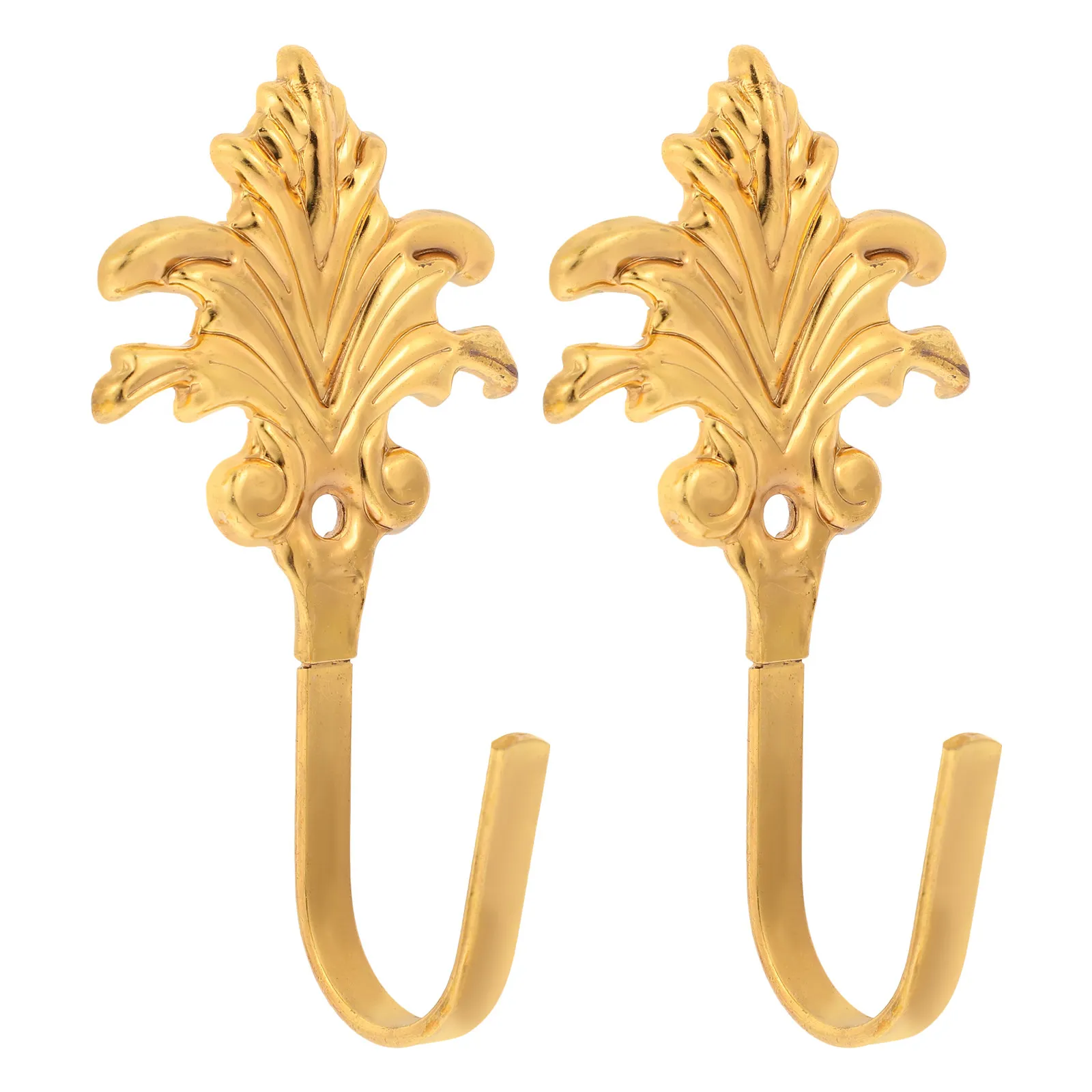 2Pcs Curtain Holdbacks Metal Side Holders Wall Mounted Curtain Tiebacks Decorative Hooks for Drapery Indoor Outdoor