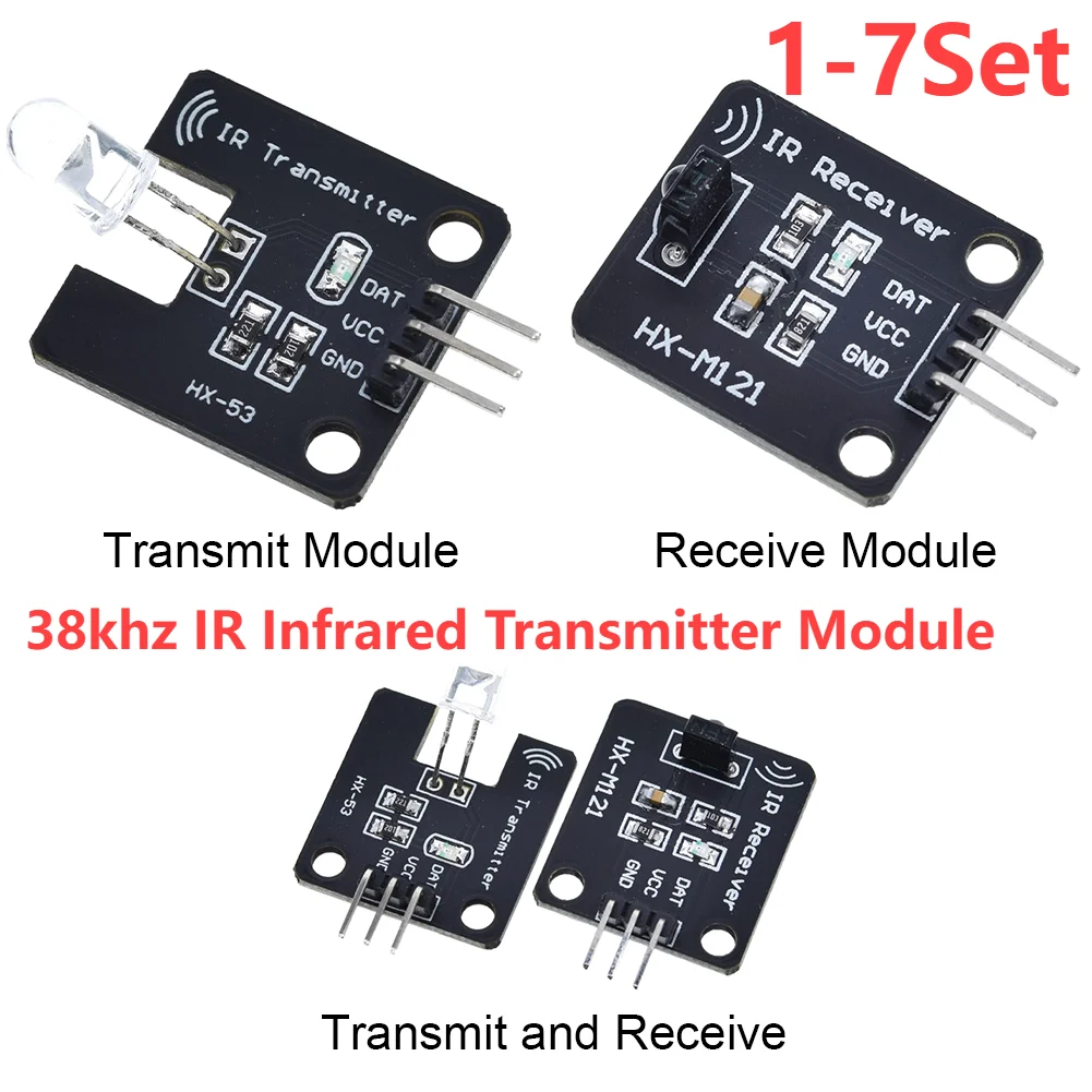 1-7Set Digital 38khz IR Infrared Transmitter Module IR Infrared Receiver Sensor Module for Arduino Electronic Building Block