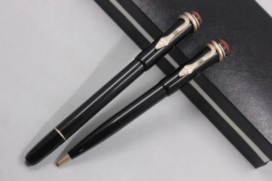 2025 قلم حبر جاف فاخر جديد من سلسلة التراث MB مع أقلام حبر مكتبية بمشبك ثعبان