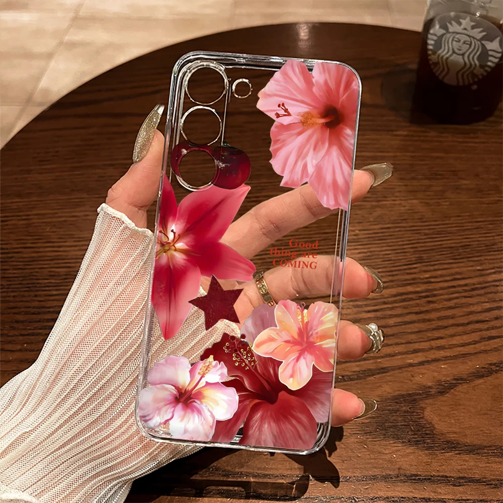 Kirschblüten-Hülle für Samsung Galaxy S26 S25 S24 S23 Ultra S22 S21Plus FE A57 A56 A55 A54 A53 A36 A35 A34 5G Transparente Schutzhülle – Detail 1