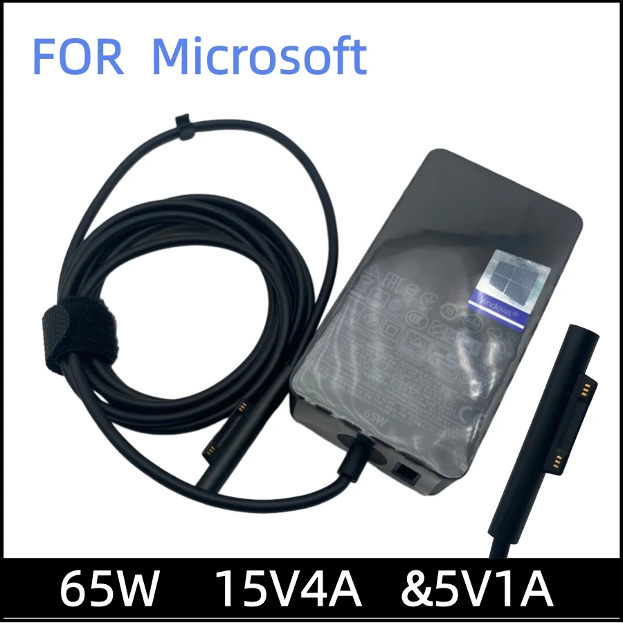 Genuine 65W Laptop Charger 15V 4A Power Adapter For Microsoft Surface Pro 3/4/5/6/7/8/9/X Surface Laptop 6/5/4/3/2/1