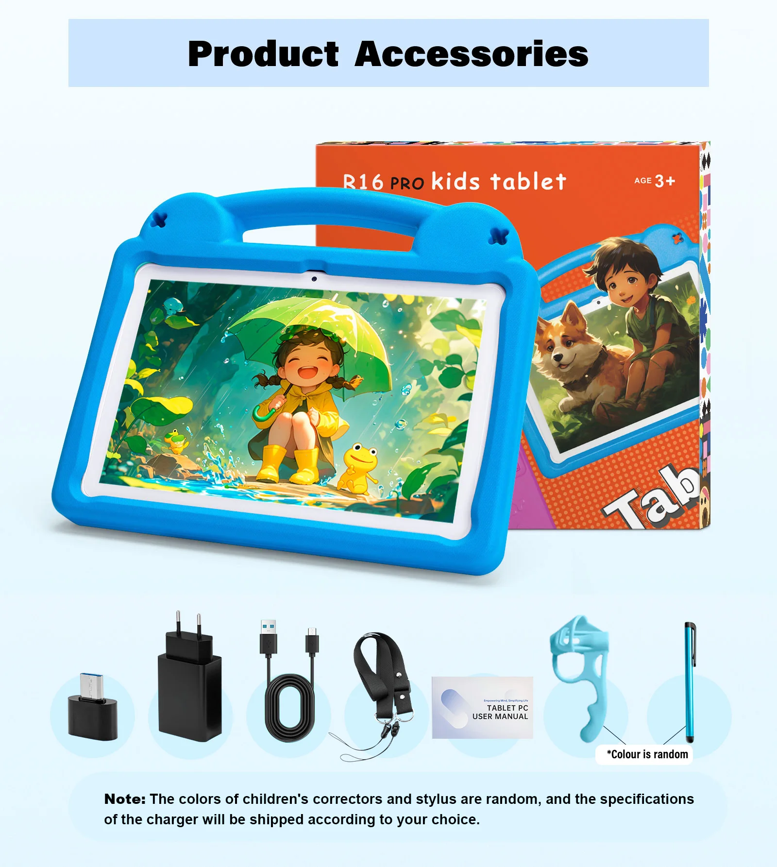 2025 Verbeterde kindertablet, 10,1-inch Android 15 kindertablet met ouderlijk bediening, 5000 mAh batterij, 8 GB + 64 GB, geweldig cadeau voor peuters - afbeelding 1