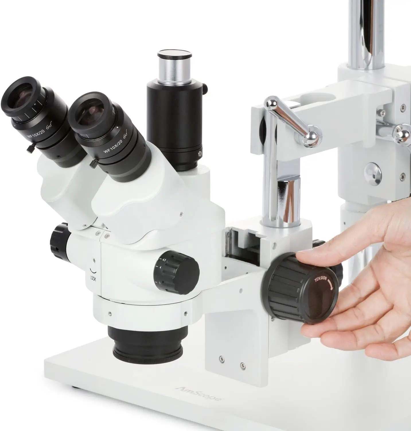 Focal Stereo Lockable Zoom Microscope on Dual Arm Boom Stand