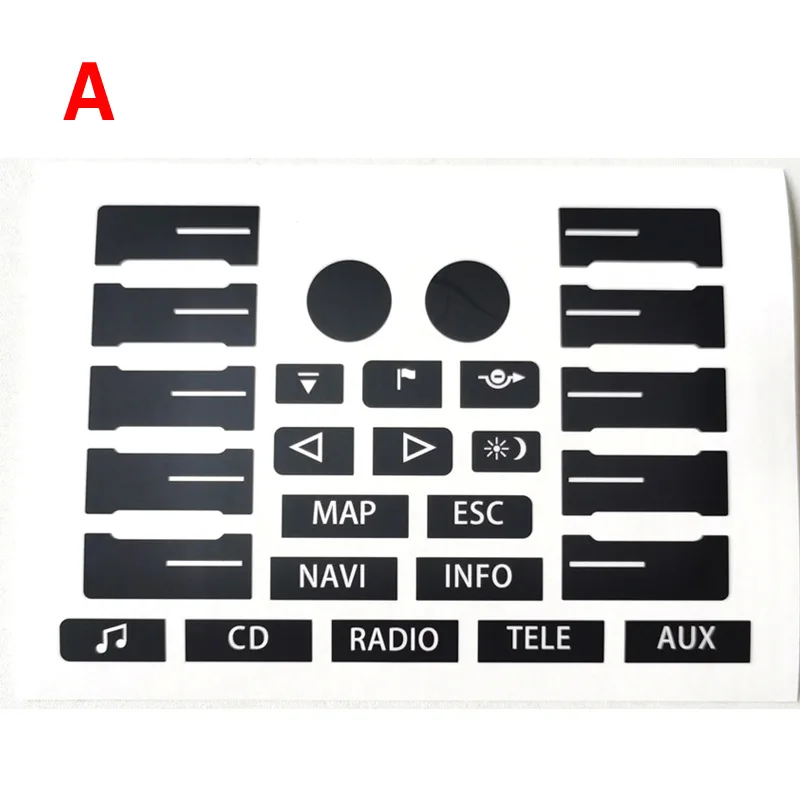 Fit for VW Touareg 2004 2005 2006 2007 2008 2009 Car Front Radio Button Decal Sticker with Navigation Repair Set