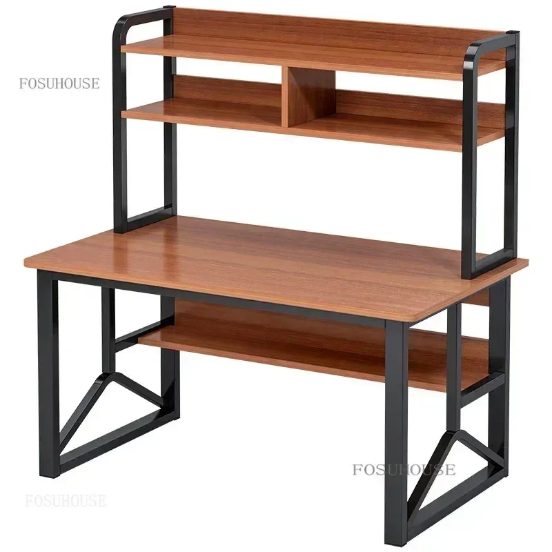 Computer Desktop Desks Home Writing Desk Reading Desk Student Study Desks Table Bedroom Furniture Simple with Bookshelf Table M