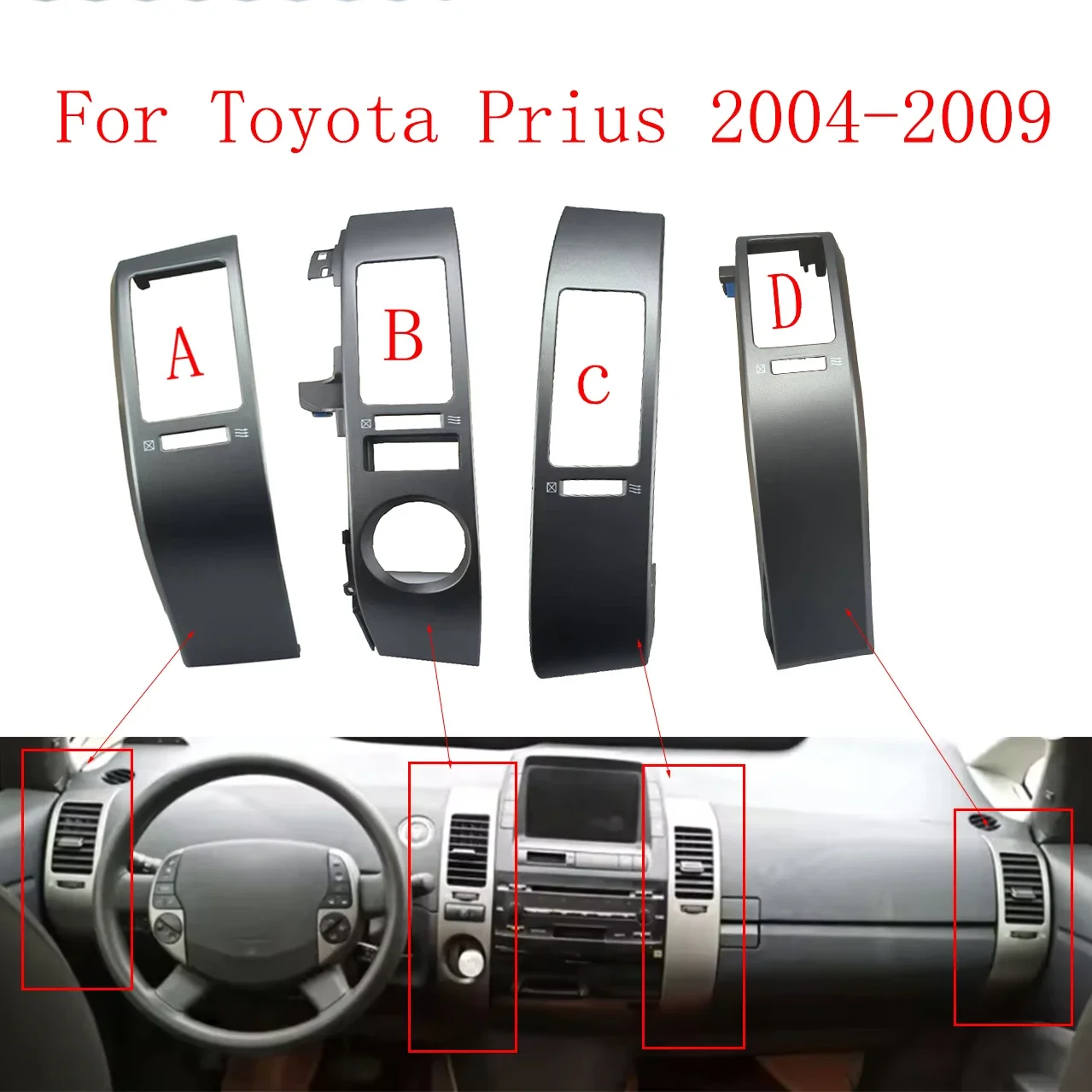 Applicable to the Instrument Panel Air Outlet Trim for Toyota Prius from 2004-2009 Car Center Inner A/C Dash Air Vent Cover Trim