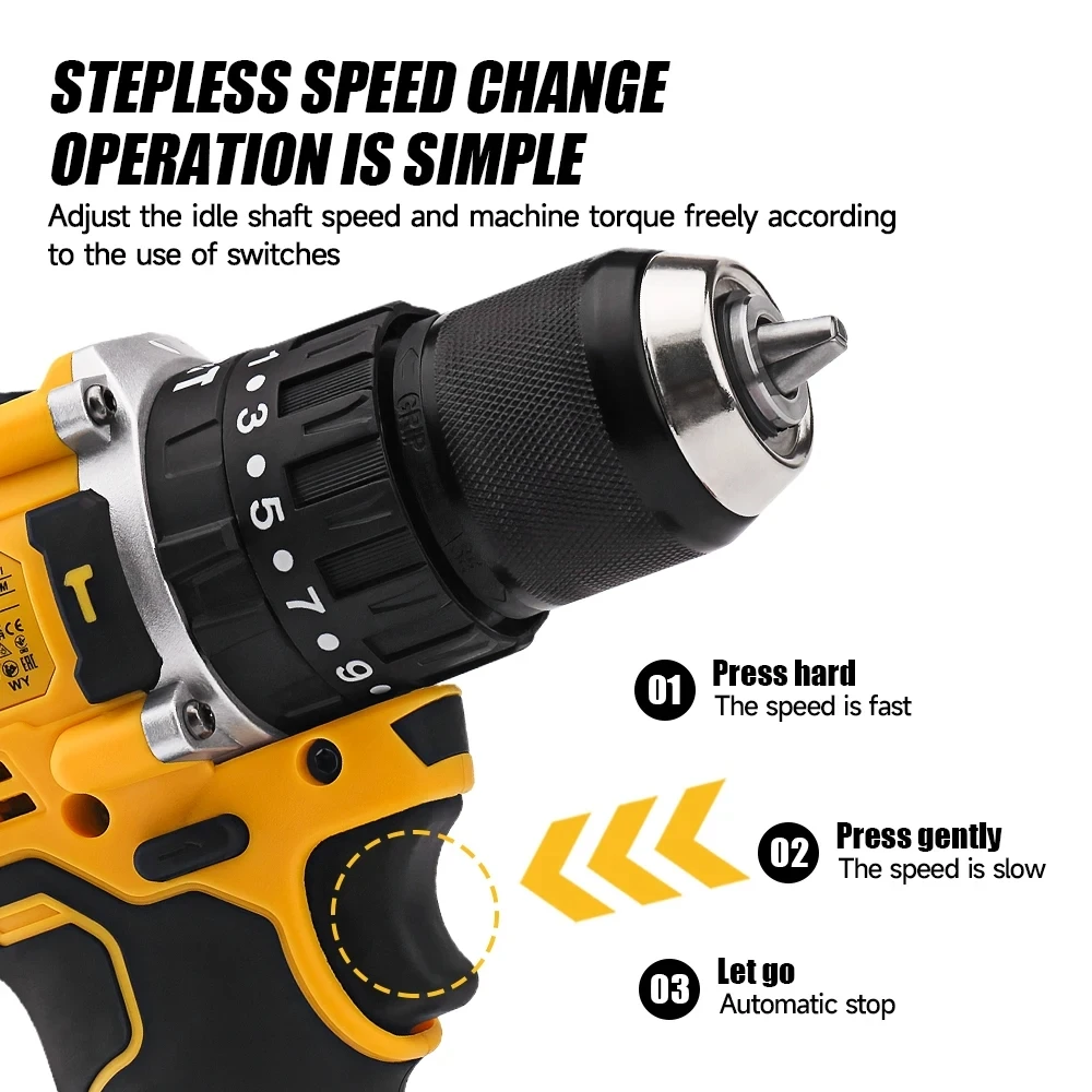 DEWALT Lithiová baterie 20V Dobíjecí Bezuhlíkový Kompaktní Elektrický Šroubovák Ruční Vrtačka Příklepová Vrtačka DCD805 - náhled 6