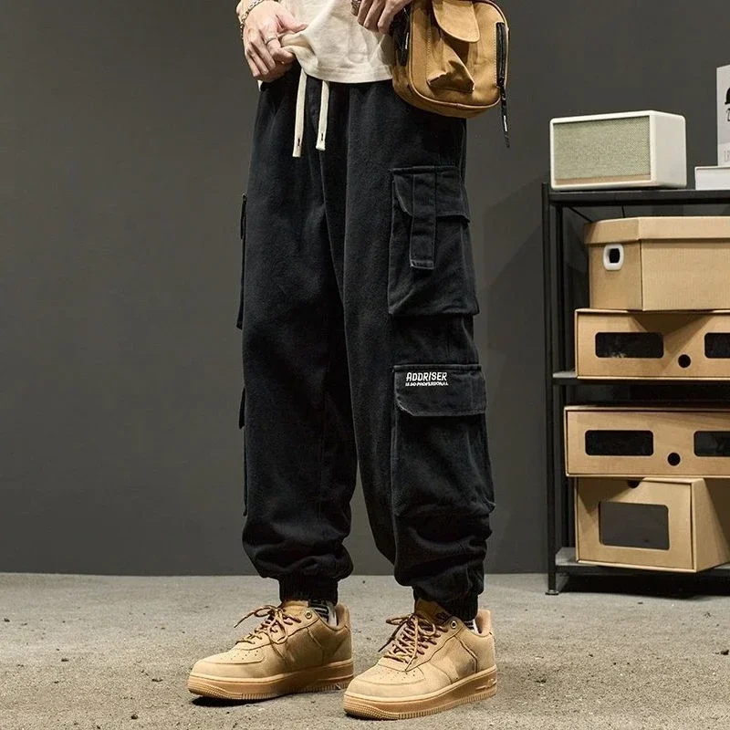 

Joggers Multi Pocket Black Male Trousers Hiking Regular Fit Baggy Harajuku New In Street High Quality Cotton Men's Cargo Pants