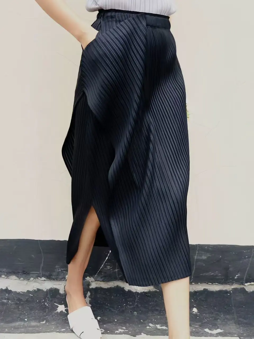 

Весна 2024, утягивающая юбка трапециевидной формы с высокой талией, женская универсальная юбка Ele Sle, дизайн из тонкой ткани Proc