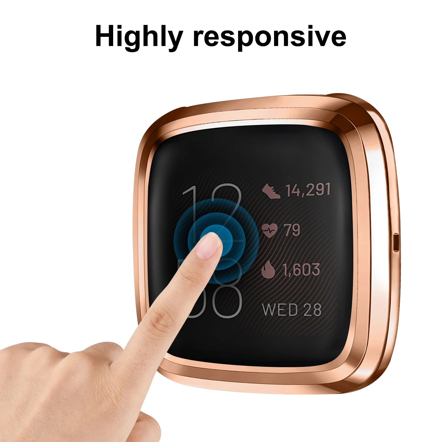 Protector de pantalla de Tpu para Fitbit Versa 2 Versa 3 Versa Lite, carcasa impermeable para reloj inteligente, cubierta de parachoques para Fitbit Versa Sense