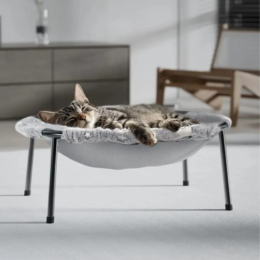 

Cat Bed, GlowinTheDark Fabric Cat Hammock Bed for Large Indoor Cats, Machine Washable amp Breathable Cover, Tool Free Easy Assem