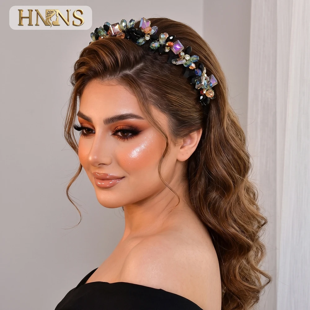 YouLaPan Colorful Crystal Beaded Headband Daily Versatile Women's Hair Accessories Elegant Wedding Party Prom Headwear A401