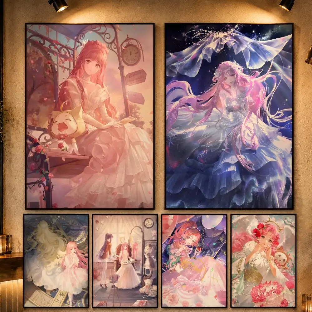 Affiche populaire du jeu M-Miracle NikkiS, affiche d'anime rétro vintage, autocollants à coller et à décoller, décoration murale pour la maison