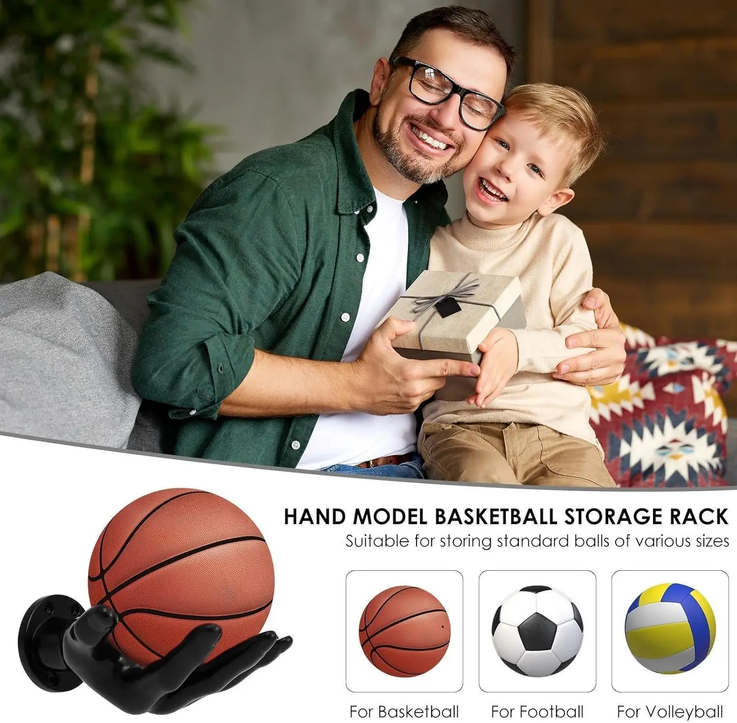 

Hand Model Basketball Accessories Football Decorations Display Stand Creative Ornaments for Sports Lovers