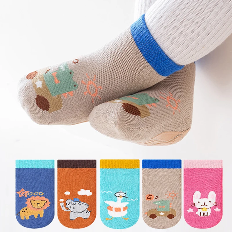 Winter Baby Plush Socks Anti Slip Newborn Floor Sock Cute Cartoon Kids Cotton Socks Thick Warm Boys Girls Baby Thermal Footwear