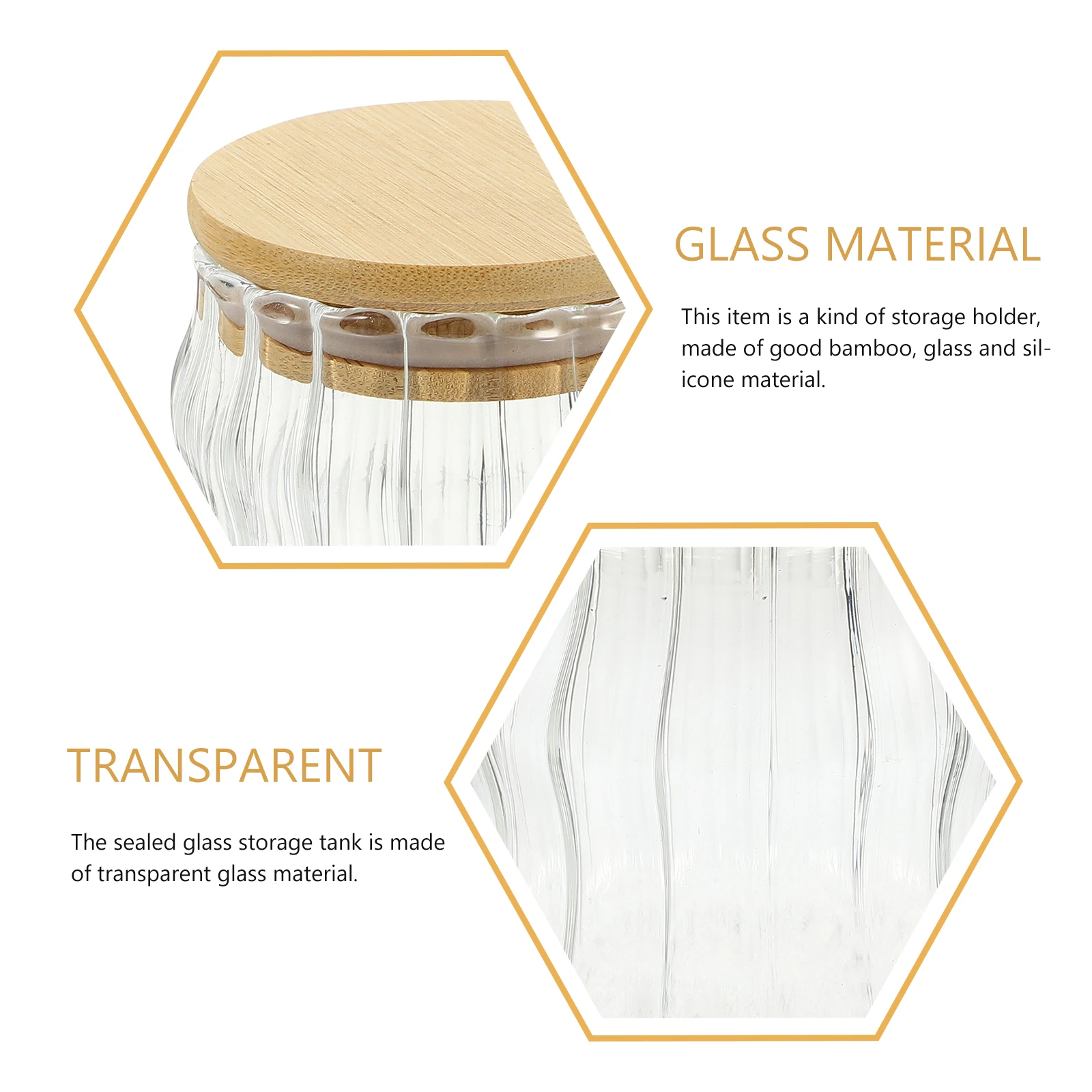 

Clear Glass With Bamboo Lid Household Kitchen Canisters For Coffee Beans Tea Cereals Sealed Container Household Storage Jar For