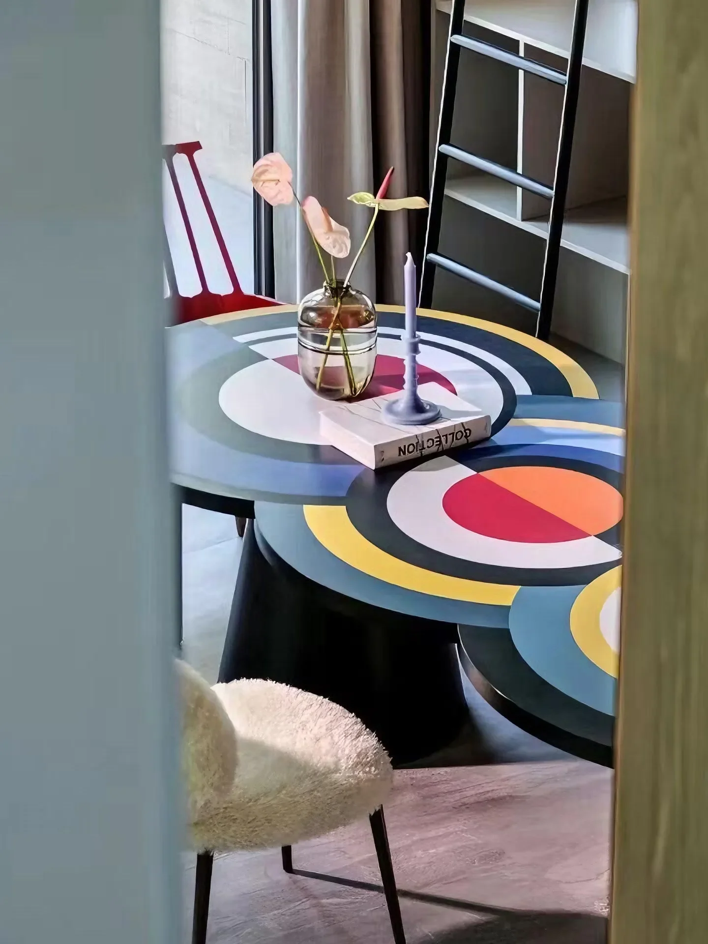 Color special-shaped dining table Household small apartment Designer office desk Computer desk