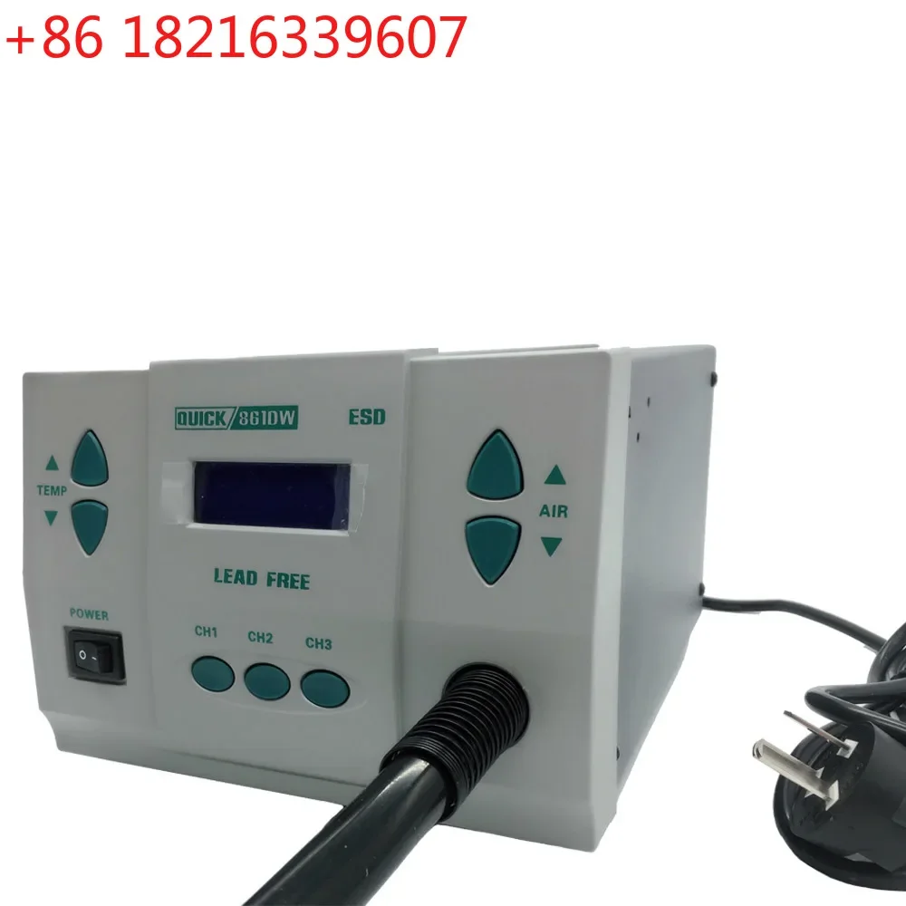 YAO Original QUICK 861DW 1000W heat gun lead free hot air soldering station microcomputer temperature Rework Station+7nozzle