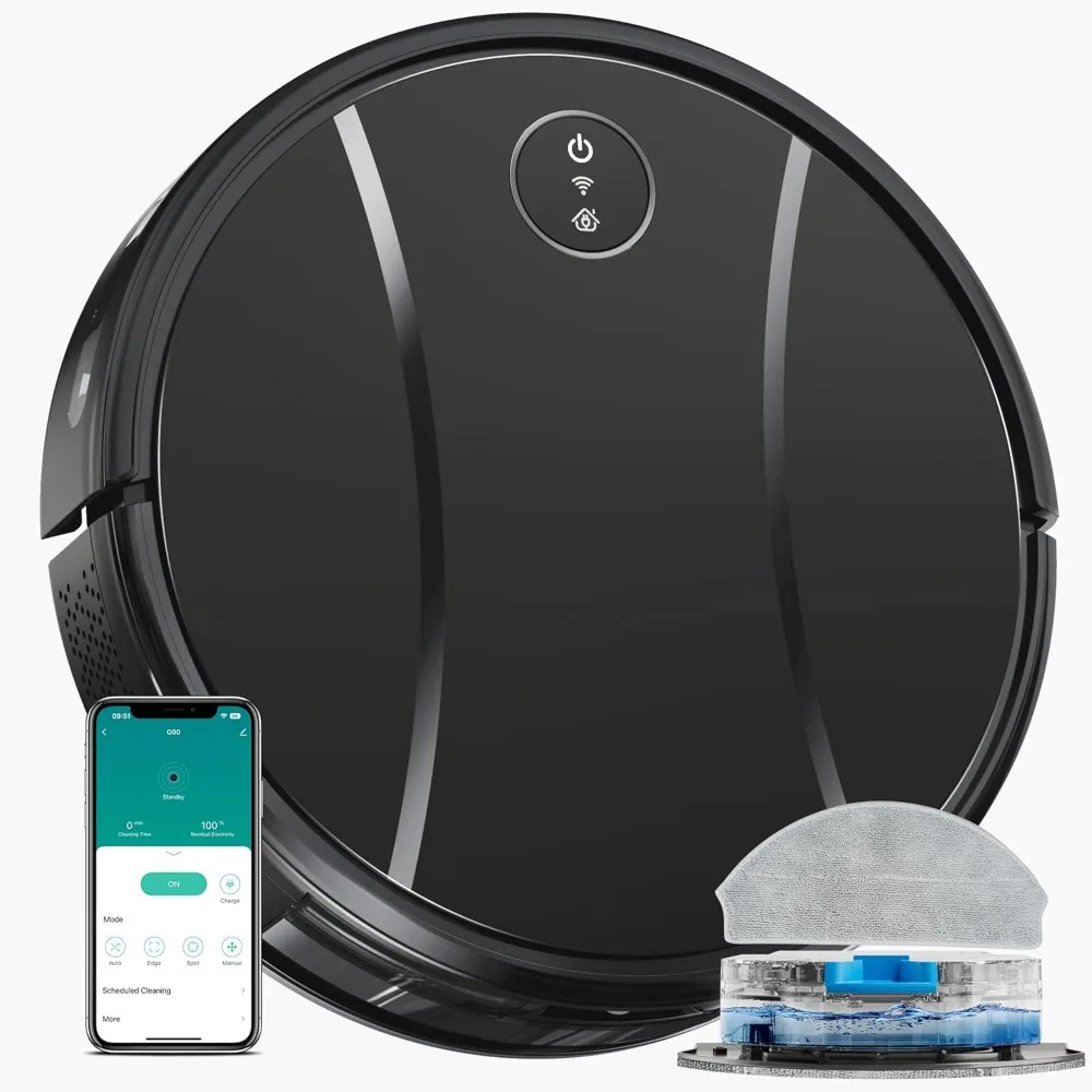 Robot Vacuum and Mop Combo with SelfCharging,Low Carpet,Pet Hair,App&Voice&Remote Control,4200Pa Powerful Robotic Vacuum Cleaner