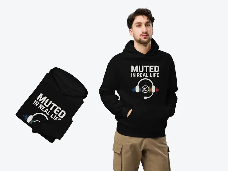 

Толстовка для геймера Muted In Real Life — негабаритная толстовка унисекс с рисунком, забавный подарок-стример