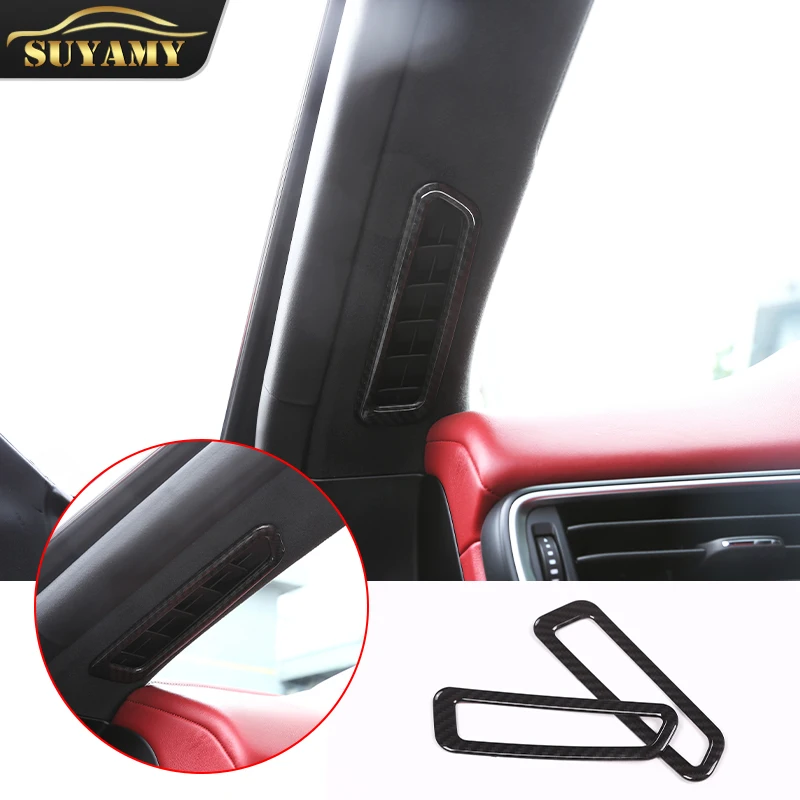 

For Maserati Lavante 2016 ABS Carbon Fiber Car A-Pillar Air Conditioner Vent Frame Sticker Trim Car Accessories Interior