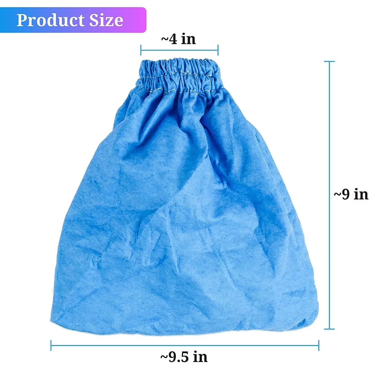 Home Times 6 Pack VRC2 Cloth Filter, Fits Vacmaster 1.5-3.2Gal Wet/Dry Vac, Armor All 2.5g, Hyper Tough 1.5Gal VH105 3502