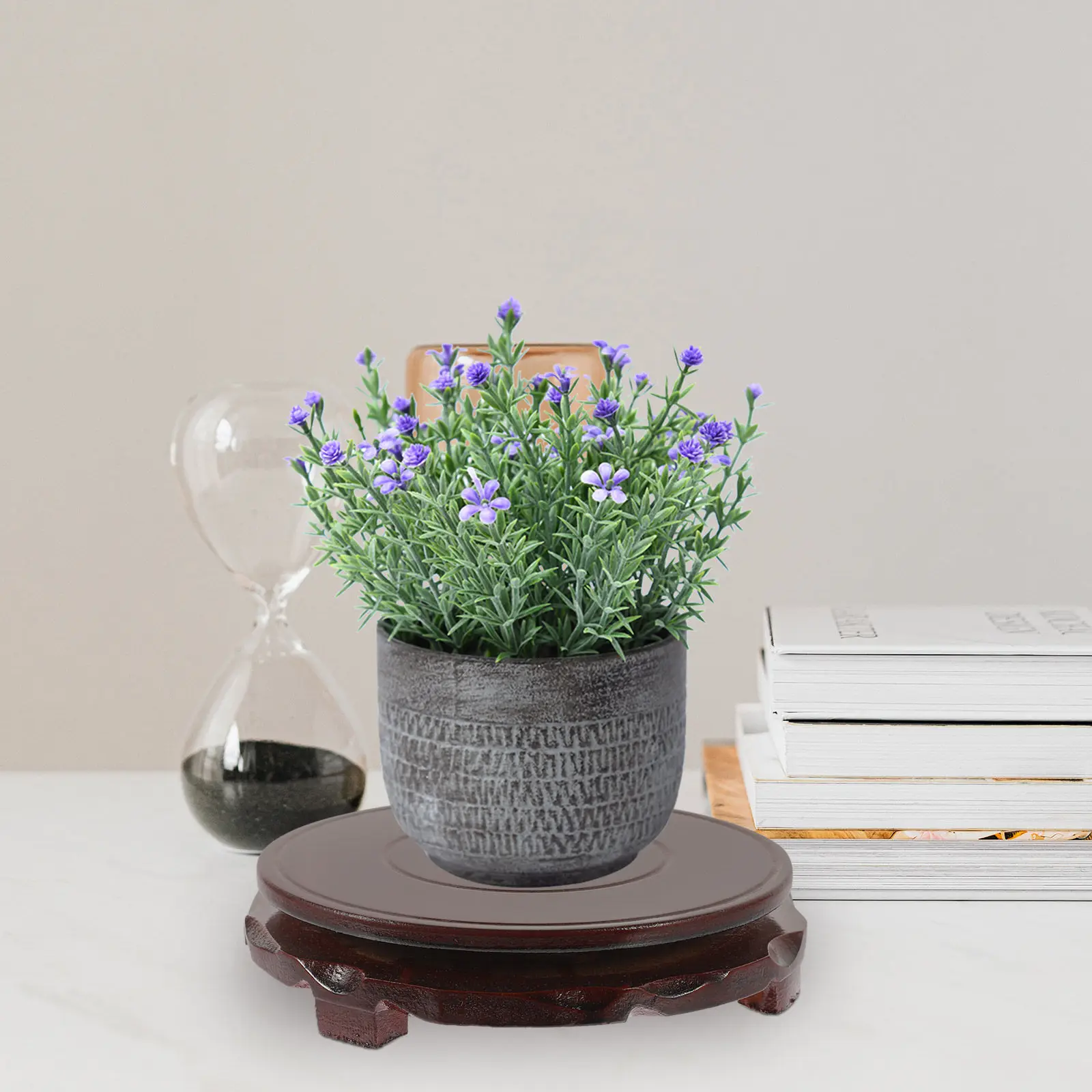 Wooden Plant Stand for Indoor Garden Living Room Corridor Display Rotating Base Sturdy Rustic Flower Pot Base Planter Stand