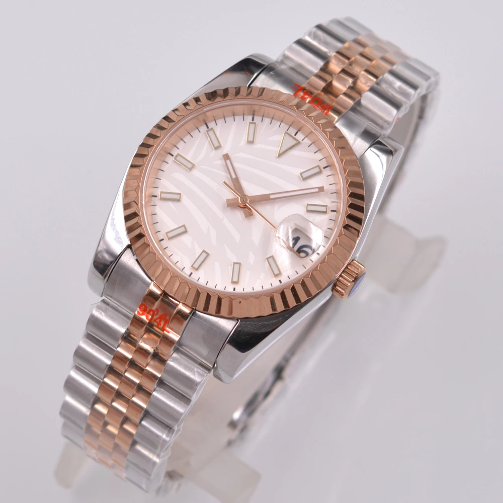 

36mm / 39mm Debert Men watches NH35 luminous Sapphire glass Rose gold Solid steel Mechanical Automatic Mens Watch