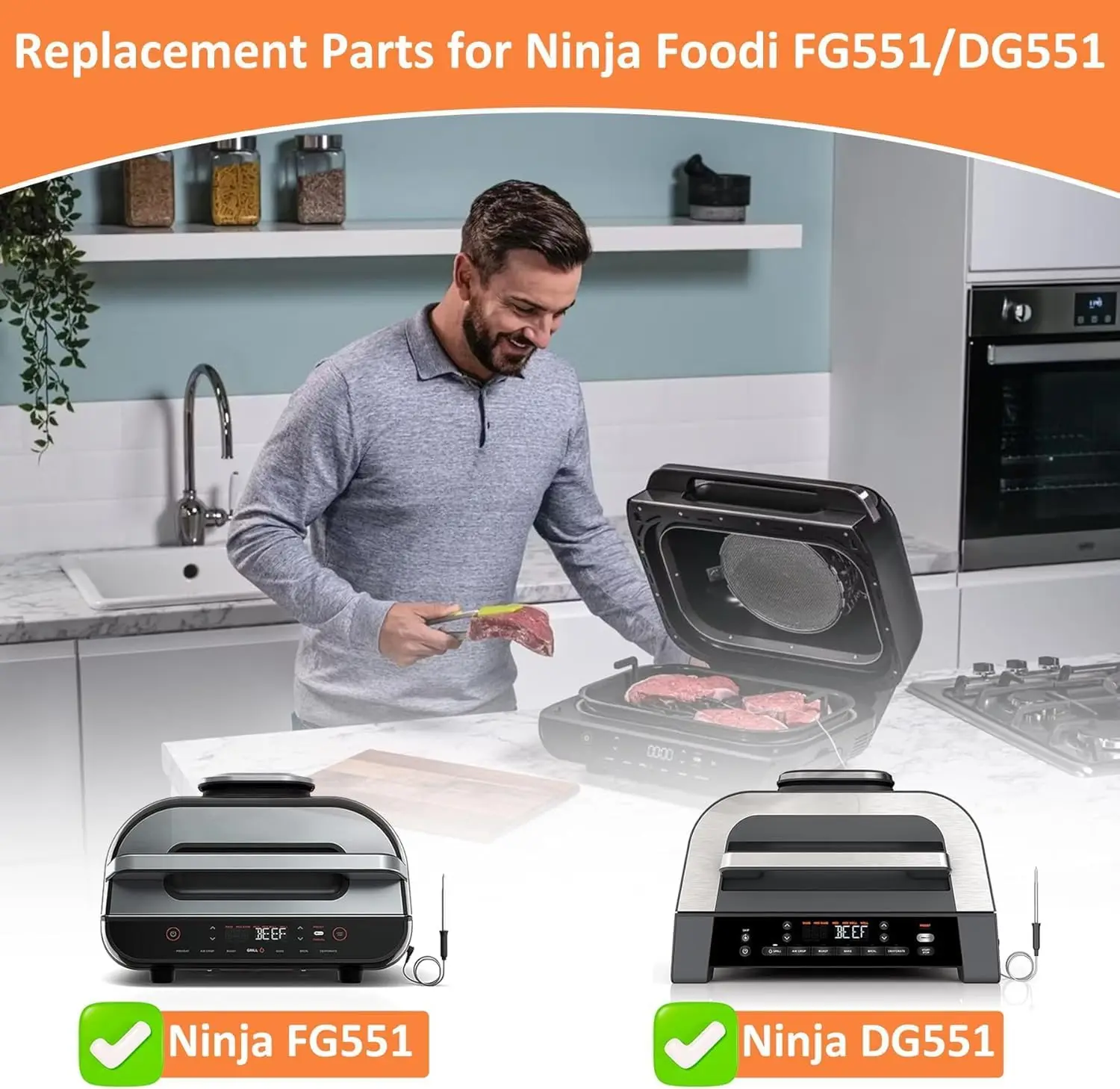 مقلاة هوائية ورق زبدة لـ FG551 نينجا فودي سمارت XL 6 في 1 شواية داخلية غير لاصقة مثقوبة أدوات خبز بطانة مقلاة هوائية