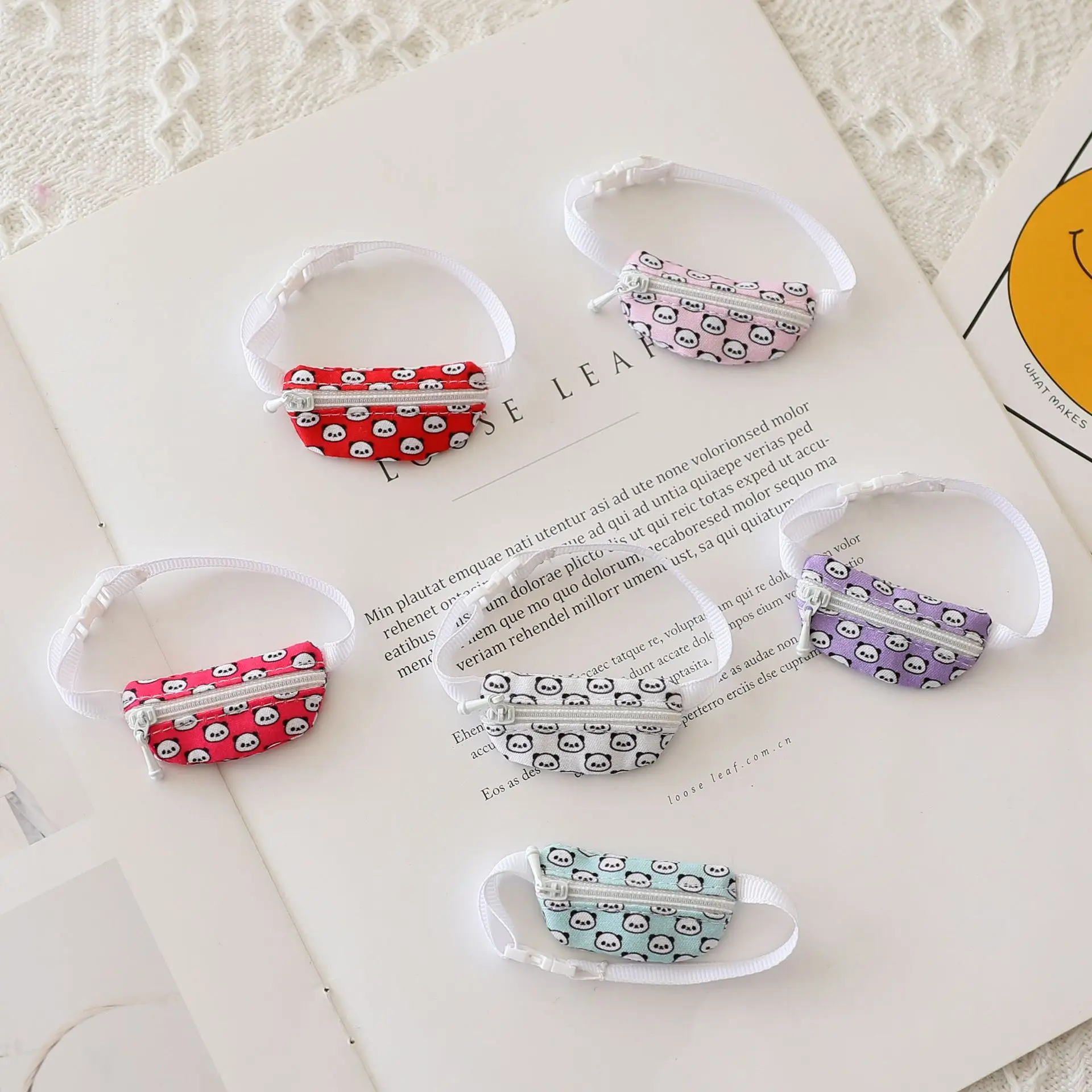 Für 17 cm Labubu Mode trendige Puppe Rucksack Zubehör süße Panda Overall Tasche