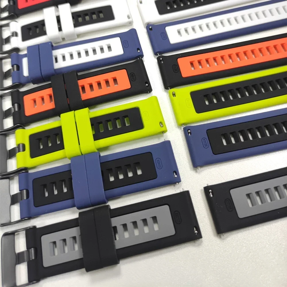 20MM 22MM Zweifarbiges Silikonarmband für Garmin Forerunner 170 70 55 158 165 265 255 570 970/Vivoactive 6 5/Venu 4 3/Sq2 Uhrenarmband – Detail 5