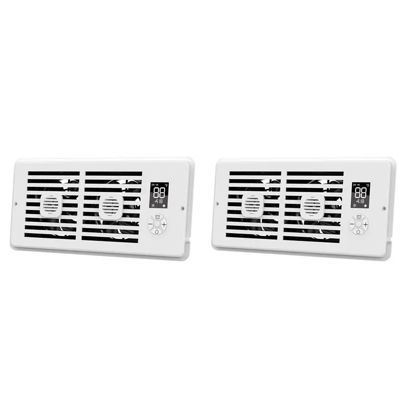 

【NEWLY】2X Register Booster Fan 4X10inch Smart Heating Cooling Vent Fan Remote Control Thermostat Control US Plug
