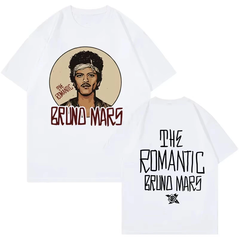 2026 Summer Bruno Mars Print Vintage Summer T-shirt The Romantic Tour Graphic T Shirt Fashion Suitable for Both Men and Women