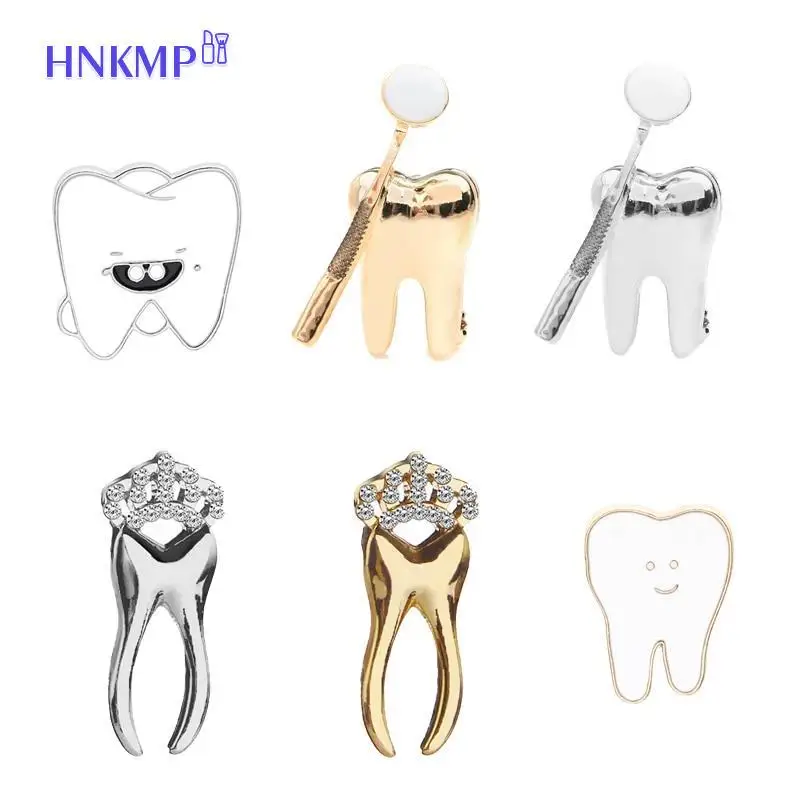 Teeth Toothbrush Metal Enamel Brooch Cute Cartoon Dentistry Badge Pin Trendy Backpack Lapel Jewelry Gifts For Kids Friends