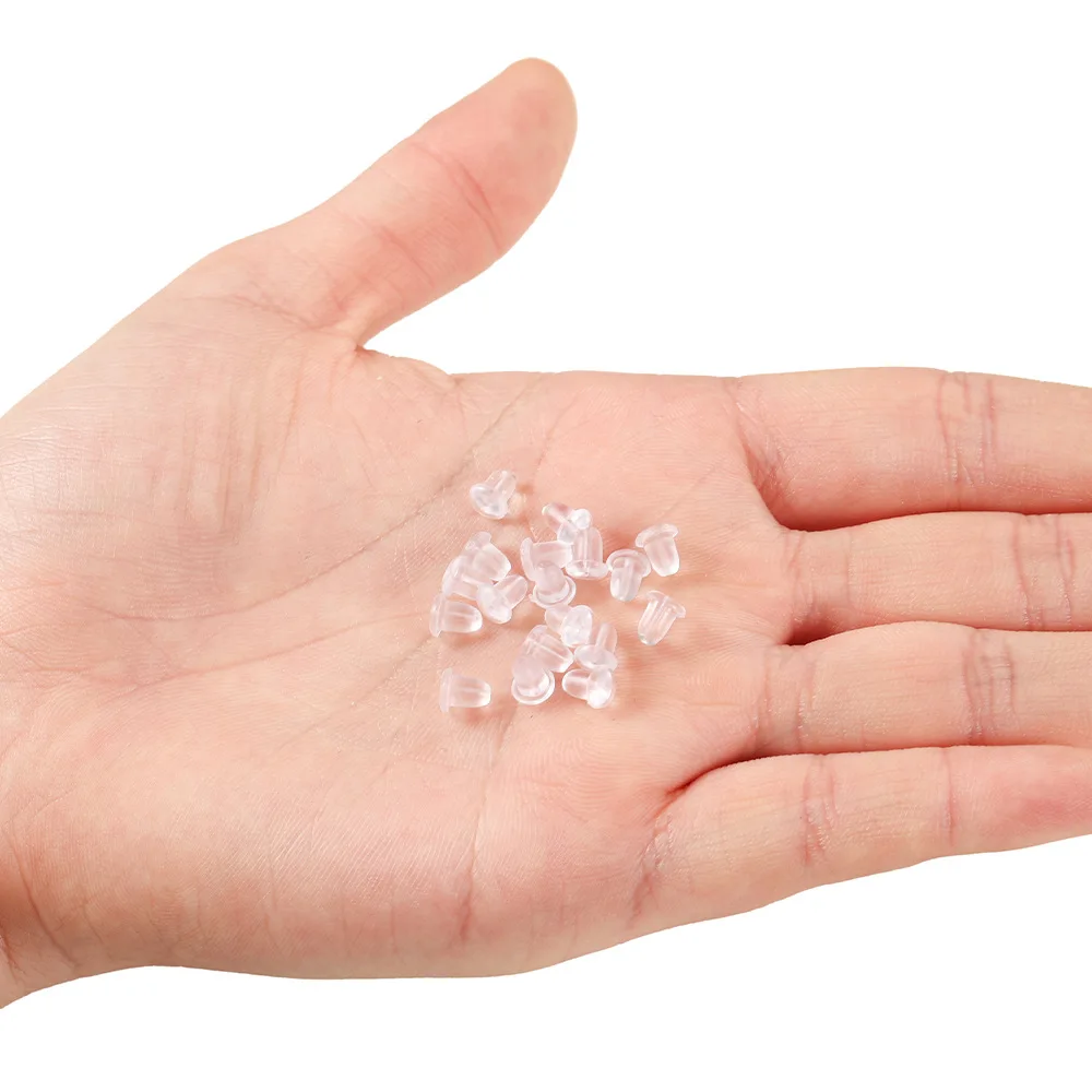 

Crafts Stoppers Caps Soft Clear 7 Style Earring Backs Rubber Silicone Findings DIY 200pcs Ear Stud