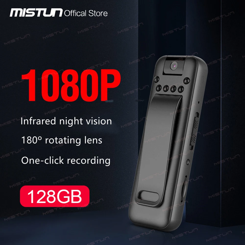 Mini Camera 1080P Full HD Video Recorder Micro Body Camcorder Night Vision Sports DV Body Enforcement Recorder 180°Lens Rotation