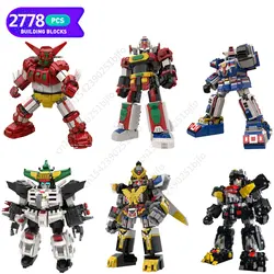 Moc Japanese Anime Robot Gettered Super Turboed Dancougared Building Blocks Model Military Robot Bricks Toy Children Gift