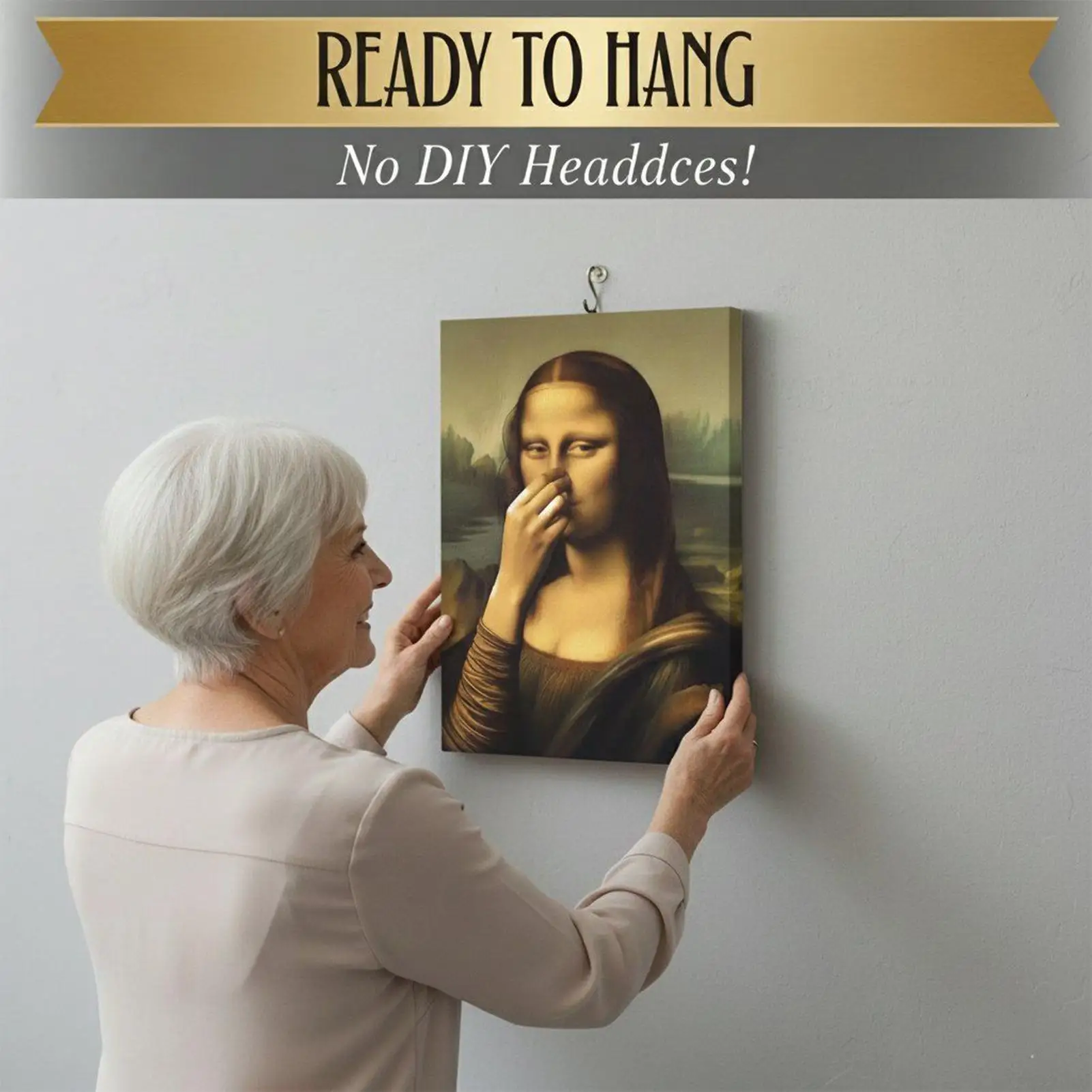 Bathroom Canvas Painting Artistic Retro Hilarious Canvas Picture For Wall Decor For Living Room Hotel Apartment Dormitory