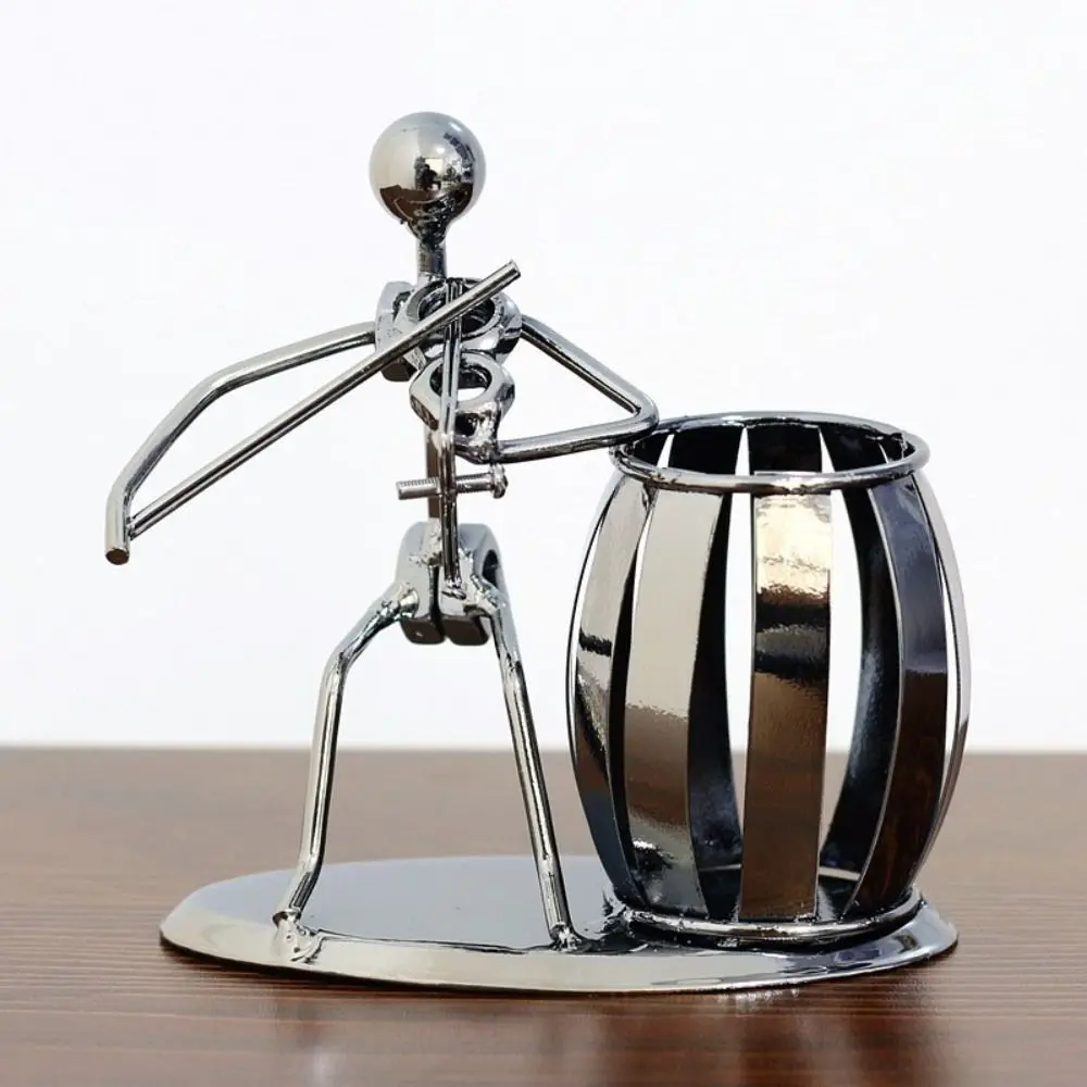 Tafelblad Decoratie Gitaar Rocker Penhouder Multifunctionele Metalen Desktop Penhouder Ambachten Potlood Cup Band Pen Organizer